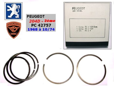 Segments Moteur - PEUGEOT 204 Diesel - 75mm 1,5x1,5x4,0mm - PC 42757