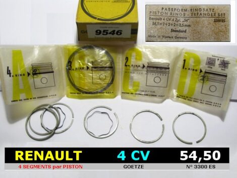 Segments Moteur Renault 4cv 54.5mm 2x2x2X3.5 GOETZE 3300 ES (collection)
