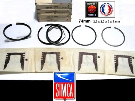 Segments Moteur SIMCA ARONDE Flash Rush STD 74mm 2.5x2.5x5x5mm Perfect Circle 42047