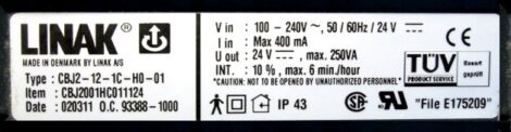 Acompte 50€ - Chargeur 24 volts CBJ2001NC011044 INTERCARE LINAK 200 (Vente sur place) – Image 2