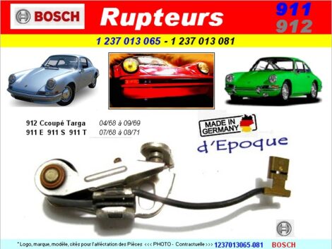 Kit Rupteurs Porsche 912 & 911 1968 à 1972 - BOSCH 1 237 013 065-081 (collection)