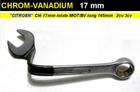 Clé spécifique de 17mm mixte pour fixation moteur boite Citroën 2cv 3cv Ln Visa - IRIMO-17 (outil atelier)