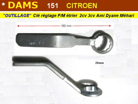 Clé réglage excentrique frein à main pour étrier - Citroën 2cv à Mehari - Dams 151