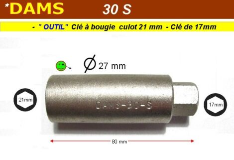 Clé à bougie rapide pour bougie de 21 mm - DAMS 30J (outillage atelier) – Image 2
