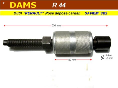 Outil arrache pose dépose cardan - Moyeu Diam 25 mm - Renault Saviem SB2 - DAMS-44 (collection)