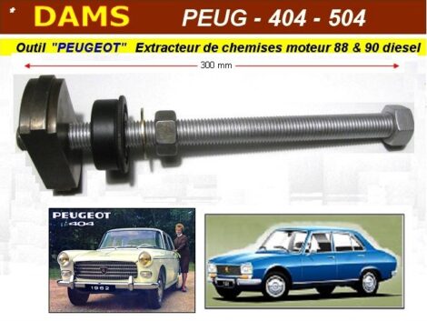 Outil spécifique - Peugeot indenor 404 504 XD88 XD90 - Extracteur de chemises diesel (outil atelier)