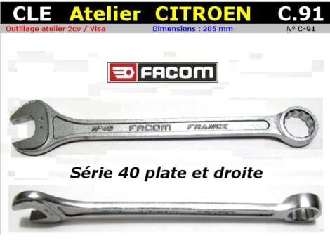 Outil clé spécifique Citroën droite 205 mm - FACOM C91 (outillage atelier)
