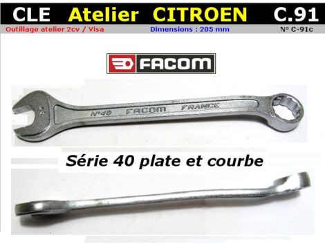 Outil clé spécifique Citroën droite 205 mm - FACOM C91 (outillage atelier) – Image 2