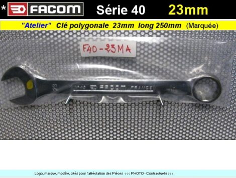 Clé Facom polygonale & plate de 23 mixte - Série 40 long 250mm (outillage atelier)