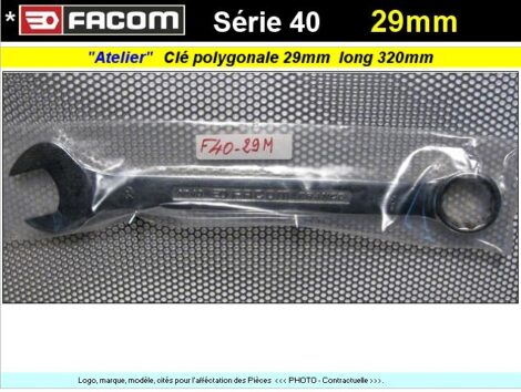 Clé Facom de 29 mixte polygonale & plate  - série 40 long 320 mm (outillage atelier)