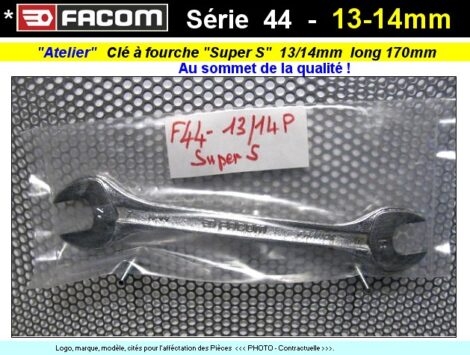 Clé Facom plate à fourche de 13 & 14 série 44 Super S (outillage atelier)