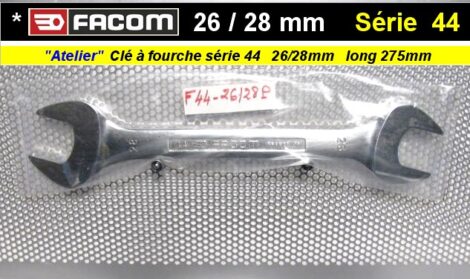 Clé Facom plate à fourche de 26-28mm - Facom Série 44 long 275mm (outillage atelier)