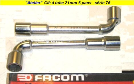 Clé Facom à tube de 21 mm - 6 pans débouché - Série 76 (outillage atelier)