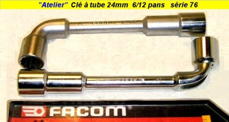 Clé Facom de 24 mm à tube débouchée - Série 76 (outillage atelier)