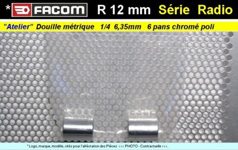 Clé Facom douille - 12 mm 6 pans - Facom série radio 1/4 (outillage atelier)