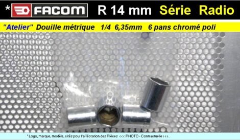 Clé Facom douille 14 mm 6 pans - Facom série radio 1/4 (outillage atelier)