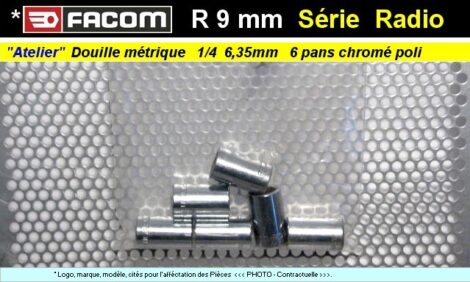 Clé Facom douille 9 mm 6 pans - Facom série radio 1/4 (outillage atelier)