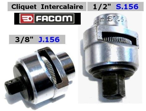 Clés cliquets intercalaires 1/2 S156 & 3/8 J156 - Facom (2 articles atelier)
