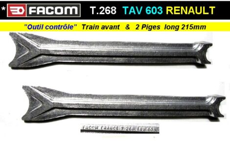 Outil FACOM T268 TAV 603 Spécifique Renault piges de contrôle train avant (atelier)