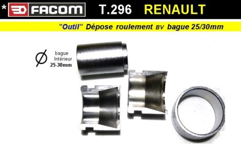 Outil FACOM T296 - Renault Accessoires extracteur de roulements de BV (outillage atelier)