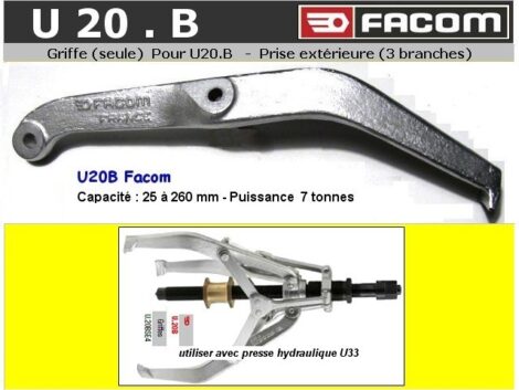 Outil FACOM - Une Griffe pour extracteur U20 (outillage atelier)