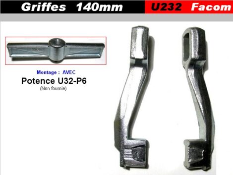 Outil FACOM 2 Griffes 140 mm  - Série U232 coulissantes pour potence U32P6