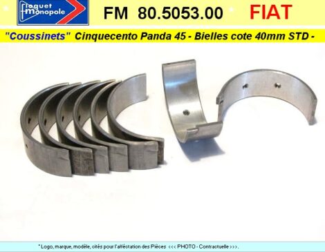 Coussinets de bielles FIAT Cinquecento Panda 45 - STD Floquet Monopole