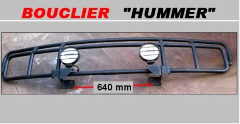 Acompte 50€ - Bouclier 2100 x 350 mm avec longue portés - SWEDEN HUMMER (Vente sur place)