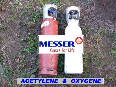 Acompte 50€ - Bouteilles vides oxygène et acètylène - MESSER 800 L (Vente sur place)