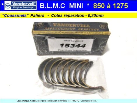 Coussinets de Bielles BLMC Austin mini 850  1000  (réparation 0.20 mm)