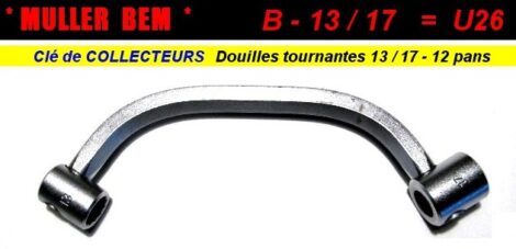 Clé Muller douilles tournantes pour endroits difficiles 13 mm et 17 mm (outillage atelier)