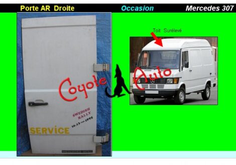 Acompte 50€ - Porte arrière Droite - Mercedes fourgon 307 - Phase 1 surélevée (Vente sur place)