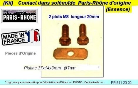 Kit réparation contacteur solénoïde - PARIS RHÔNE - Démarreurs D8E D10E D11E - 20 x 28 mm – Image 2