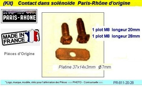 Kit réparation contacteur solénoïde - PARIS RHÔNE démarreurs - D8E D10E D11E - 33 x 40 mm – Image 3
