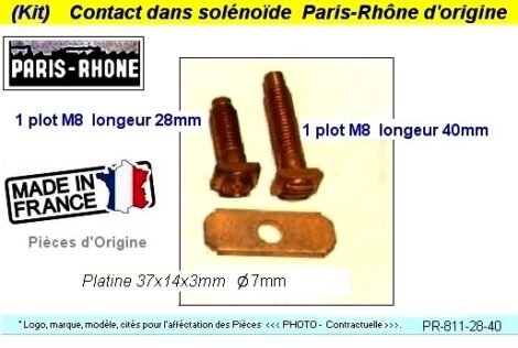 Kit réparation contacteur solénoïde - PARIS RHÔNE - Démarreurs D8E D10E D11E - 20 x 28 mm – Image 4