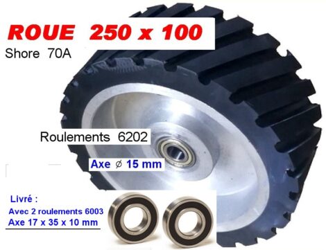 Roue de contact rainurer - Pour ponçeuse tank 250 x 100 mm - Shore 70 ( matériel atelier)