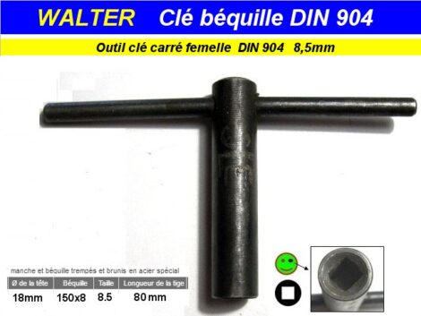 Clé carré béquille 8.5 mm femelle Walter DIN-904 (outillage atelier)